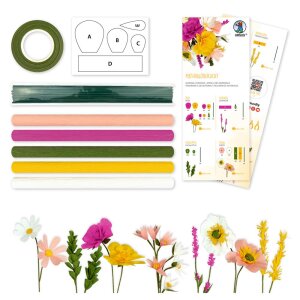 DIY Bastelset Krepppapier Blumen gelb, voraussichtlich Ende April lieferbar