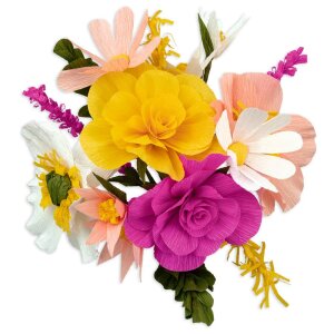 DIY Bastelset Krepppapier Blumen gelb, voraussichtlich Ende April lieferbar