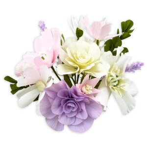 DIY Bastelset Krepppapier Blumen lila