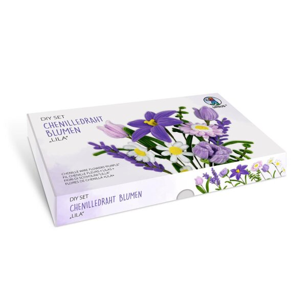 DIY Bastelset Chenilledraht Blumen lila, voraussichtlich Ende April lieferbar