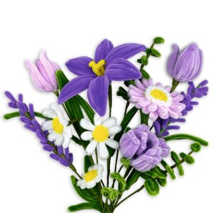 DIY Bastelset Chenilledraht Blumen lila, voraussichtlich Ende April lieferbar