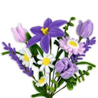 DIY Bastelset Chenilledraht Blumen lila, voraussichtlich Ende April lieferbar