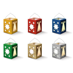 Laternen Bastelset Weihnachten, 12er Set