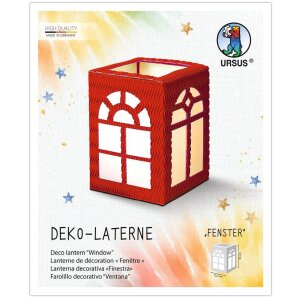 Laternen Bastelset Fenster, 1 St&uuml;ck rubinrot