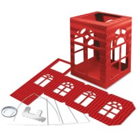 Laternen Bastelset Fenster, 1 Stück rubinrot