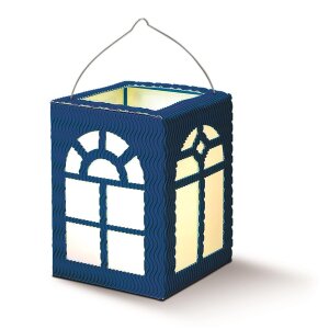 Laternen Bastelset Fenster, 1 St&uuml;ck mittelblau