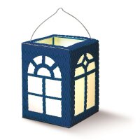Laternen Bastelset Fenster, 1 Stück mittelblau