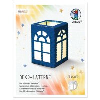 Laternen Bastelset Fenster, 1 Stück mittelblau