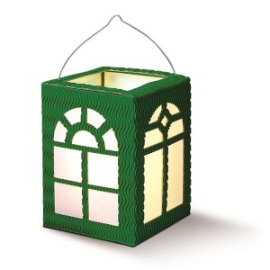 Laternen Bastelset Fenster, 1 St&uuml;ck dunkelgr&uuml;n
