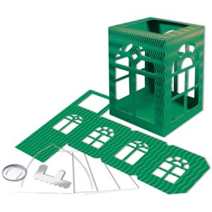 Laternen Bastelset Fenster, 1 St&uuml;ck dunkelgr&uuml;n