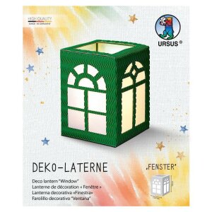 Laternen Bastelset Fenster, 1 St&uuml;ck dunkelgr&uuml;n