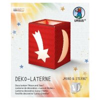 Laternen Bastelset Mond und Sterne, 1 Stück rubinrot