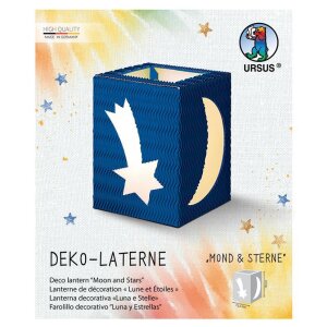 Laternen Bastelset Mond und Sterne, 1 St&uuml;ck mittelblau