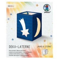 Laternen Bastelset Mond und Sterne, 1 Stück mittelblau