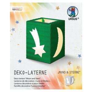 Laternen Bastelset Mond und Sterne, 1 St&uuml;ck dunkelgr&uuml;n