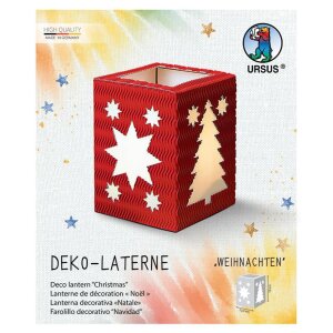 Laternen Bastelset Weihnachten, 1 St&uuml;ck rubinrot