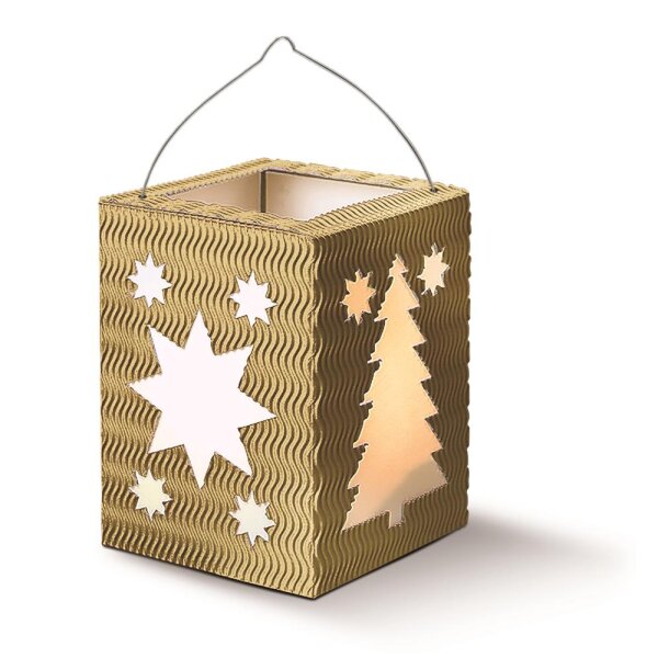 Laternen Bastelset Weihnachten, 1 Stück gold