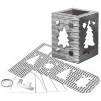 Laternen Bastelset Weihnachten, 1 Stück silber
