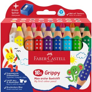 Buntstifte Grippy, 16 Stück inkl. Spitzer