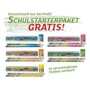 Schult&uuml;te Bastelset Einhorn von Prell, inkl. Schulstarterpaket GRATIS metallic irisierend pink