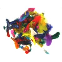 S c h m u c k f e d e r n   -   M i x ,   1 0   g, 180-200 Stück, versch. farbig sort.