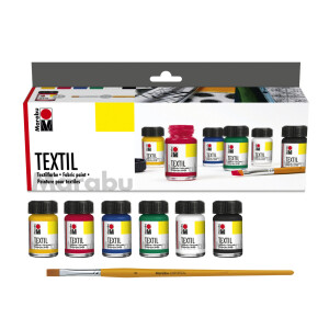 T e x t i l   G r u n d f a r b e n s o r t i m e n t (Marabu) 6 Farbtöne à 15 ml