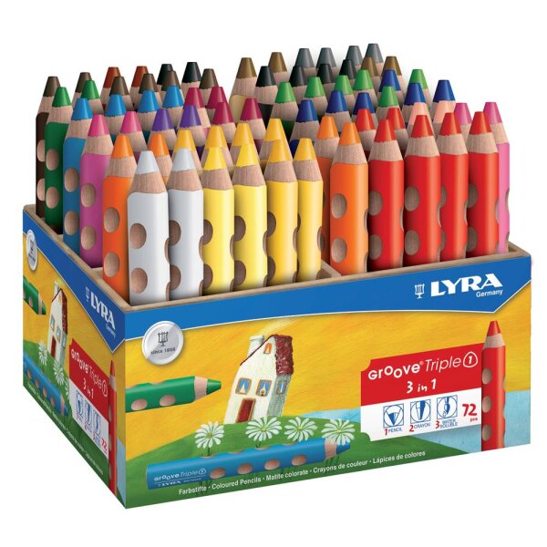 Lyra Groove Triple 1 Farbstifte, 72 Stifte in 18 Farben