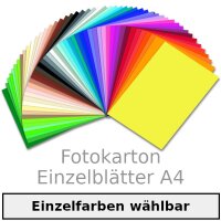 Fotokarton, DIN A4 in Einzelfarben, 1 Blatt, 300 g/qm