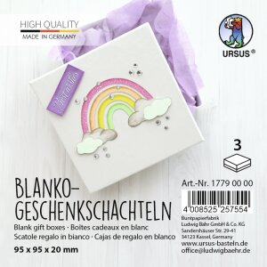 Blanko Geschenkschachteln zum Selbstgestalten, 3 St&uuml;ck