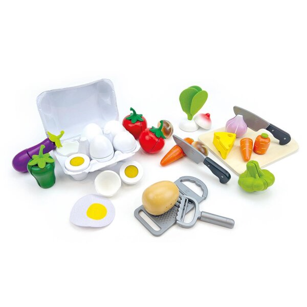XL Set Kochgrundlagen und Gemüse für Outdoor Spielküche