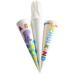 Geschwisterschult&uuml;ten wei&szlig;, 6er Set