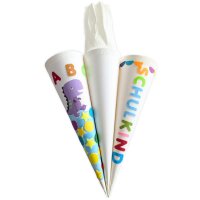 Geschwisterschultüten weiß, 6er Set