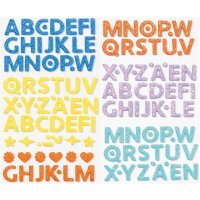 Glitter Sticker Buchstaben aus Moosgummi, 128 Stück