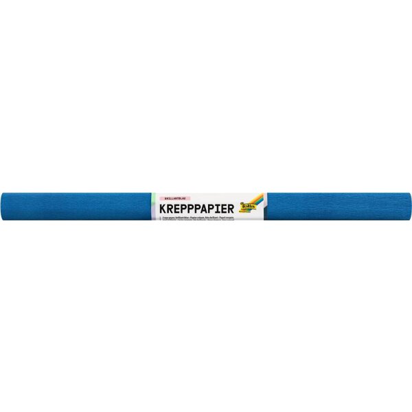 Krepppapier Rollen wasserfest, 10 Rollen brillantblau
