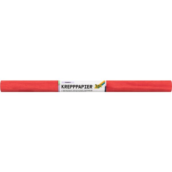 Krepppapier Rollen wasserfest, 10 Rollen feuerrot