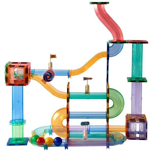 Magnetische Spielplatten Kugelbahn, 91 Teile