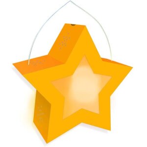 Laternen Bastelset Twinkle Star Neon leuchtgoldgelb