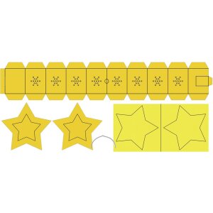 Laternen Bastelset Twinkle Star Neon leuchtgoldgelb