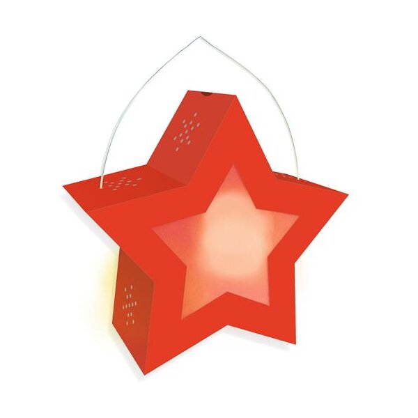 Laternen Bastelset Twinkle Star Neon leuchtrot