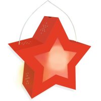 Laternen Bastelset Twinkle Star Neon leuchtrot
