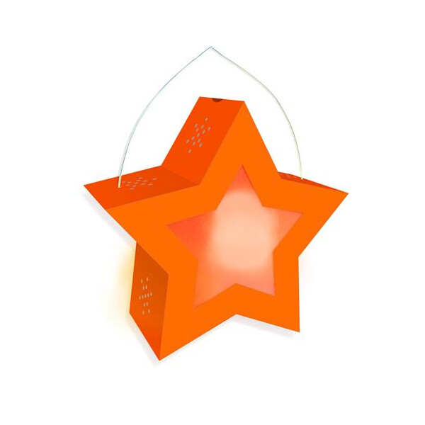 Laternen Bastelset Twinkle Star Neon leuchtorange