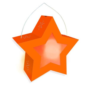 Laternen Bastelset Twinkle Star Neon leuchtorange