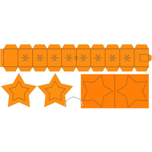Laternen Bastelset Twinkle Star Neon leuchtorange