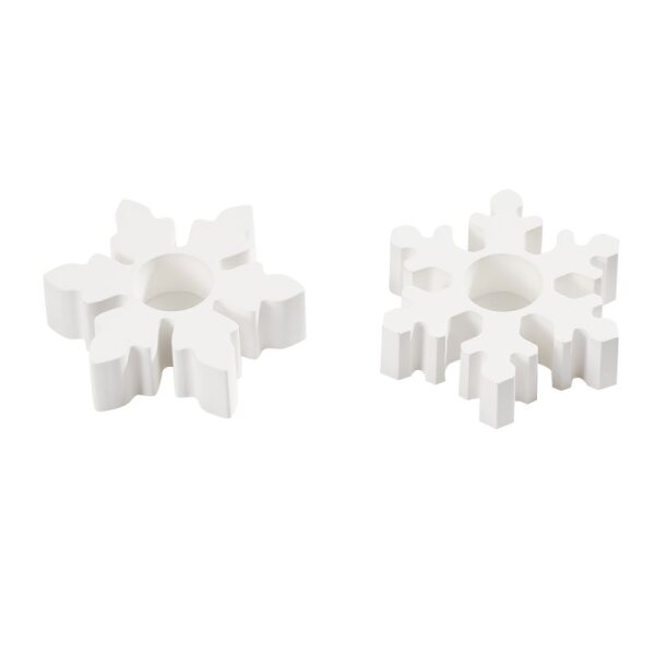 Silikongießform Kerzenhalter Schneeflocke, ca. 6,5 cm