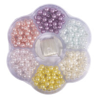 Perlen Bastel Dose Lovely, 10,7cm ø, versch. Farben+Größen, in Blüten Box