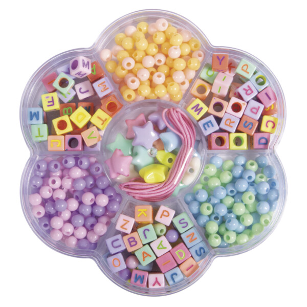 Perlen Bastel Dose Joy, 10,7cm ø, versch. Farben+Größen, in Blüten Box