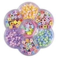 Perlen Bastel Dose Joy, 10,7cm ø, versch. Farben+Größen, in Blüten Box