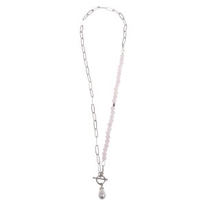 BP Kette Click&amp;Match, 2in1: Kette+Armband, mit Halbedelsteinen, silber