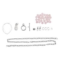 BP Kette Click&Match, 2in1: Kette+Armband, mit Halbedelsteinen, silber
