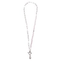 BP Kette Click&Match, 2in1: Kette+Armband, mit Halbedelsteinen, silber